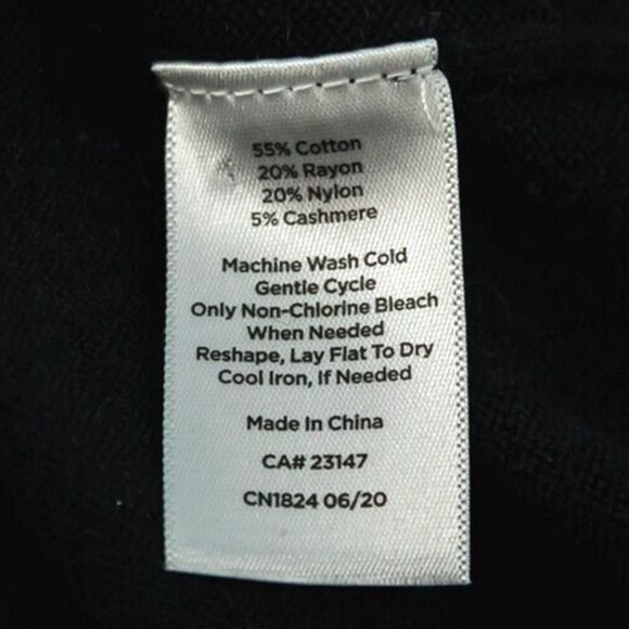 Talbots Size Medium M Black Blue White Stripe Cotton Cashmere Cardigan Sweater - Picture 4 of 5